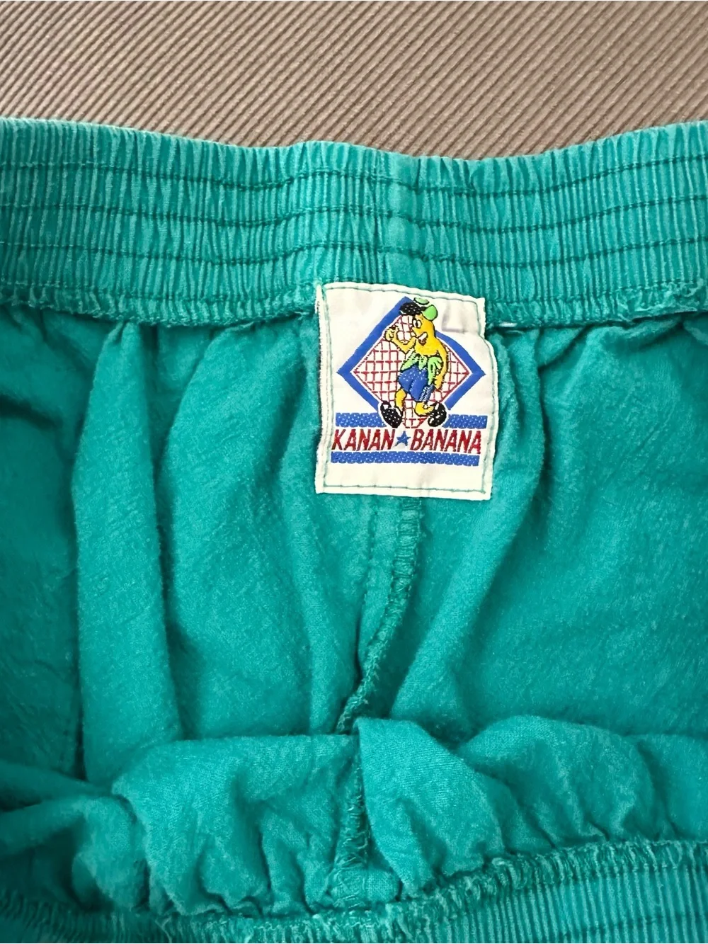 Kanan Banana Sail Cancun Mexico Teal Elastic Waist Shorts Large